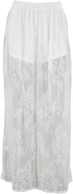 Women's Layered Maxi Skirt,Flora Lace High Rise Sheer Flowy,High Waisted Stylish A Line Skirt,for Women Casual Summer