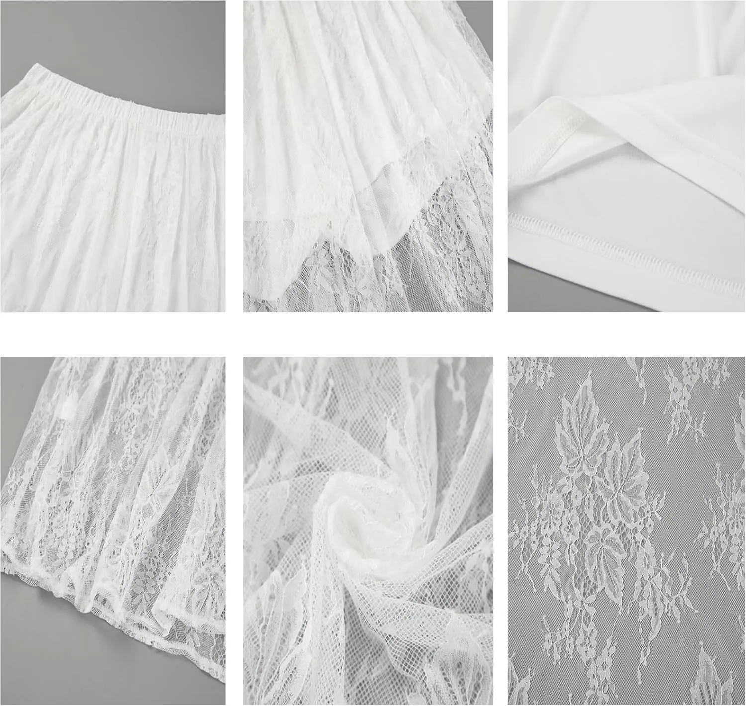 Women's Layered Maxi Skirt,Flora Lace High Rise Sheer Flowy,High Waisted Stylish A Line Skirt,for Women Casual Summer