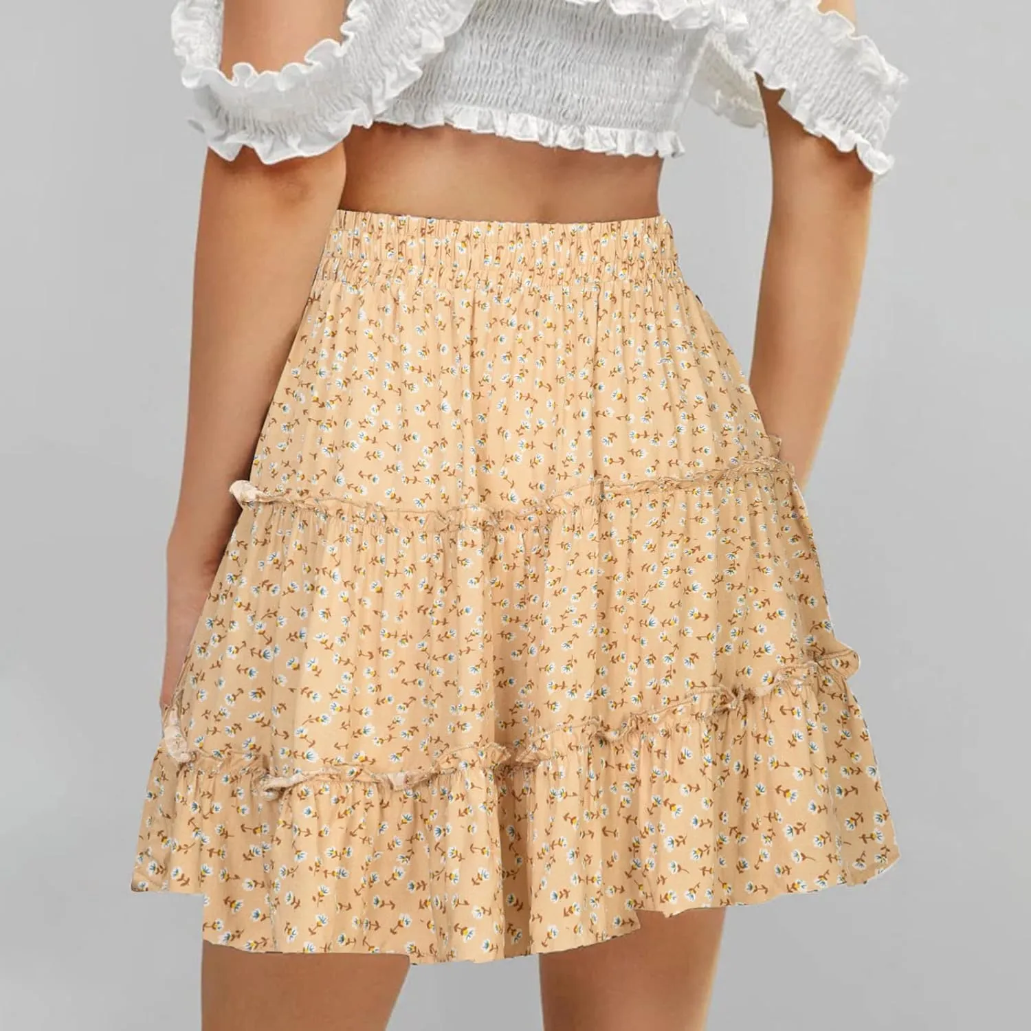 Womens Ruched Peplum High Cut Plain High Low Midi Skort Skorts for Women Chiffon Skort 2025 Y2K