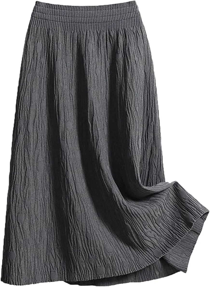 Women's Skirts Summer Elastic High Waisted Pleated Swing A-Line Skorts Casual Fashion Loose A-line Bohemian Skirt