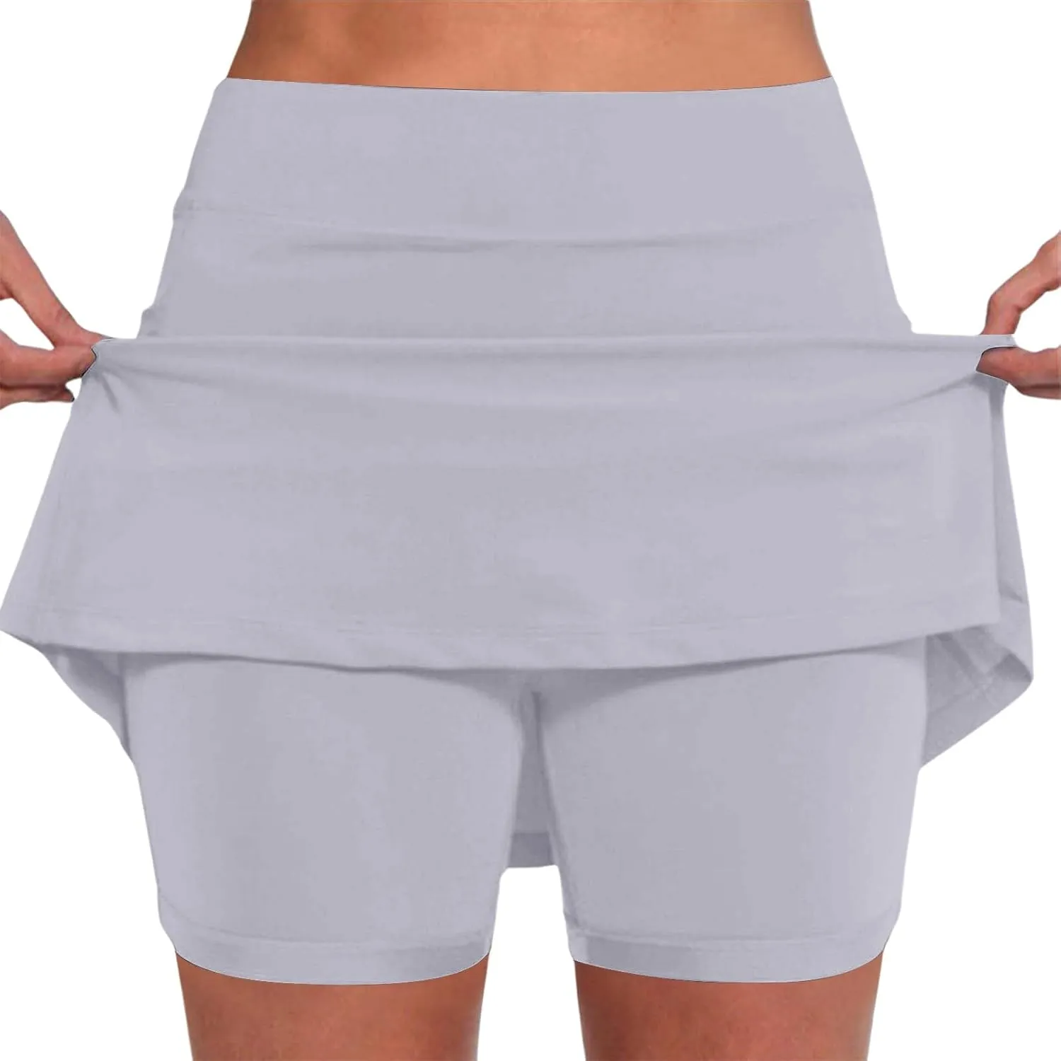 Womens Summer Skorts with Pockets Tummy Control Plus Size Skorts for Women High Waist Athletic Sports Skirt Casual Short
