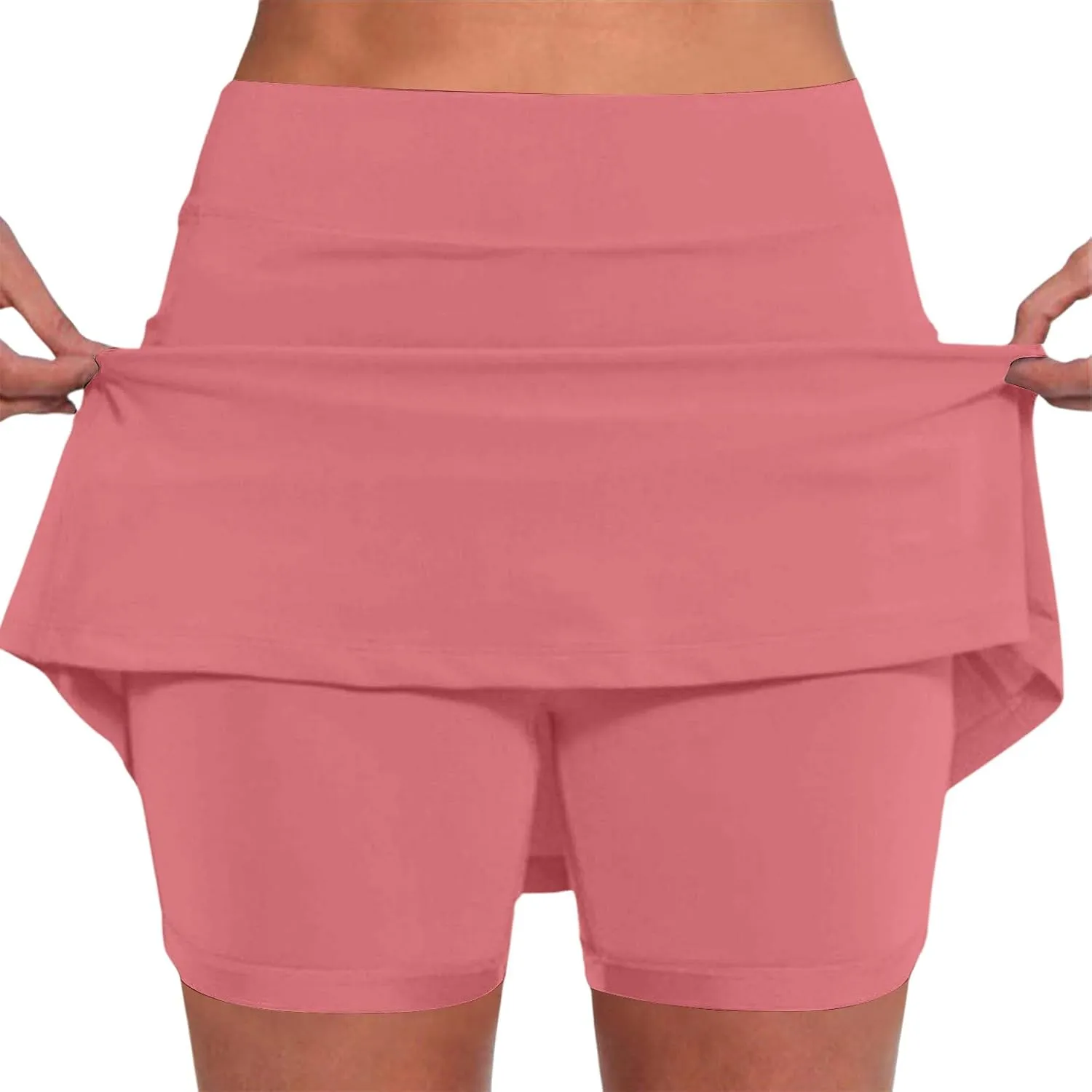 Womens Summer Skorts with Pockets Tummy Control Plus Size Skorts for Women High Waist Athletic Sports Skirt Casual
