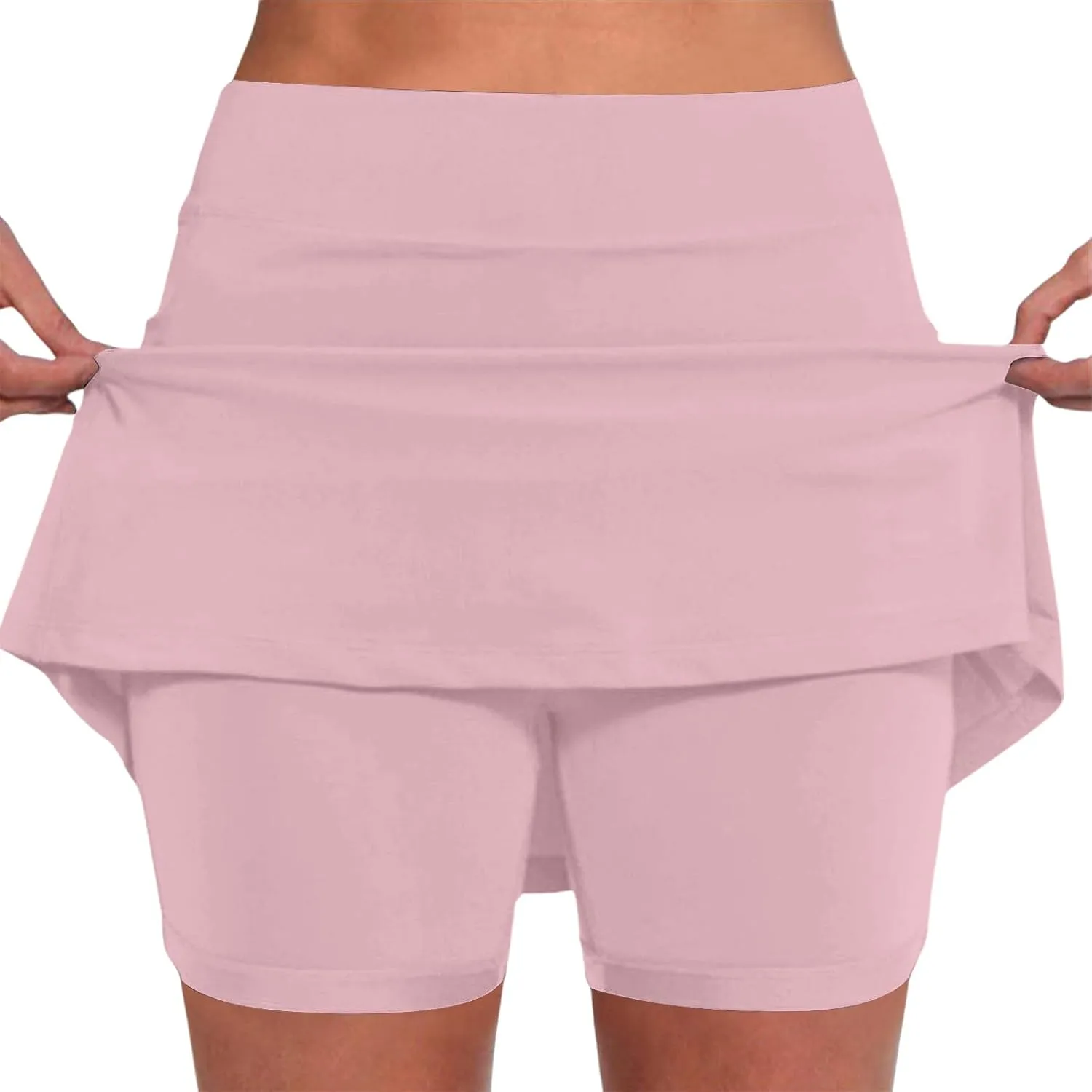 Womens Summer Skorts with Pockets Tummy Control Plus Size Skorts for Women High Waist Athletic Sports Skirt Loose Shorts