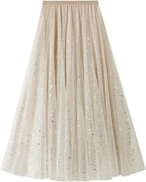 Women's Summer Tiered High Waist Long Skirt Bohemian Print Casual Maxi Skirt A-Line Elastic Waist Beach Outfits
