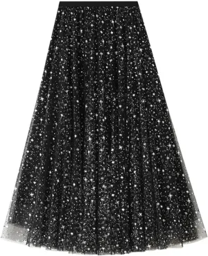 Women's Summer Tiered High Waist Long Skirt Bohemian Print Casual Maxi Skirt A-Line Elastic Waist Beach Outfits