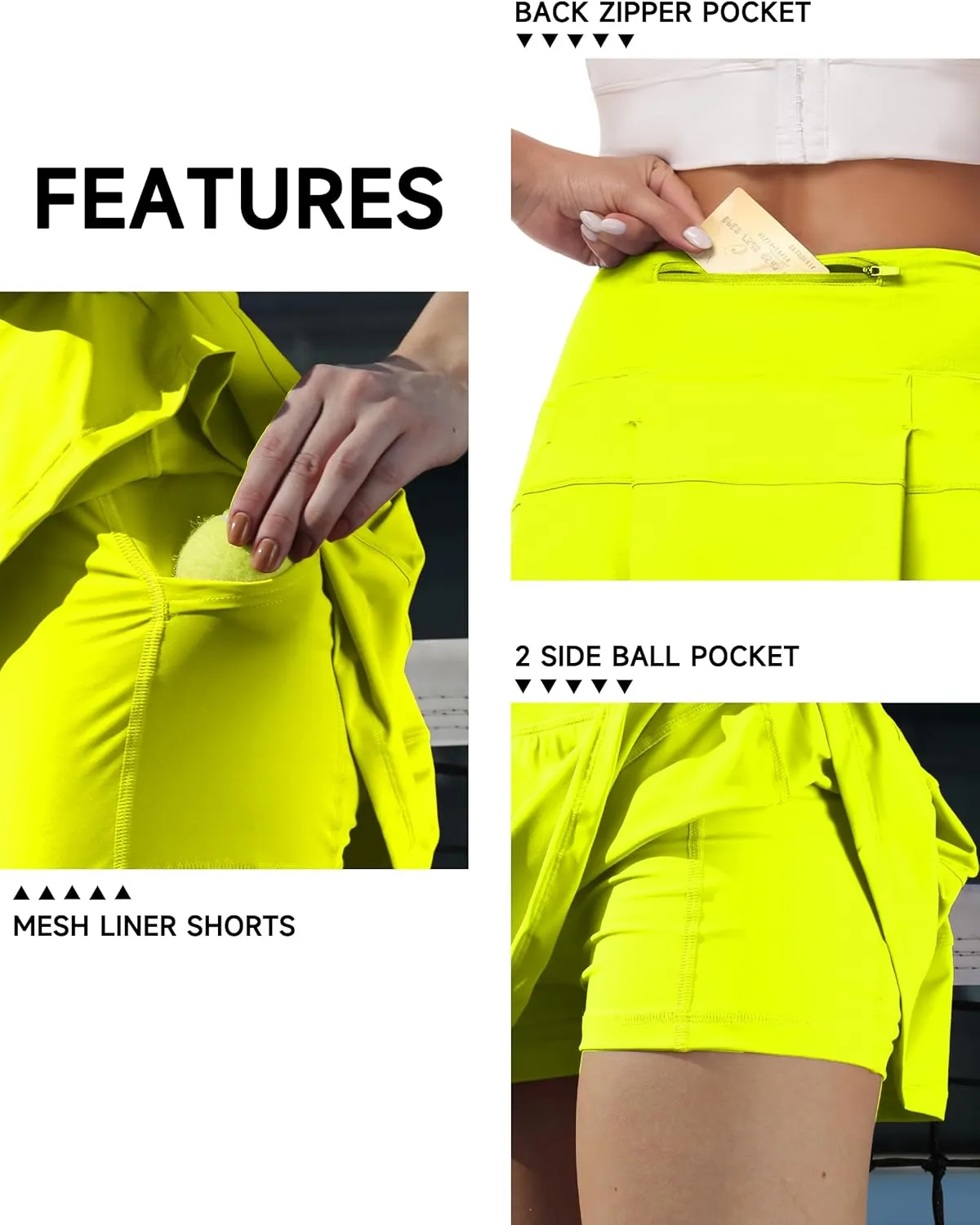 Women's Tennis Skirts High Waisted Athletic Golf Skorts with Pockets Skirts for Women Casual Workout Built-in Shorts
