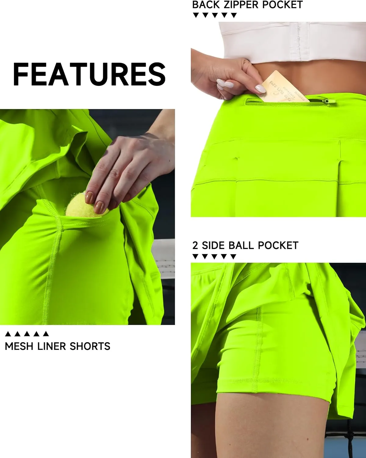 Women's Tennis Skirts High Waisted Athletic Golf Skorts with Pockets Skirts for Women Casual Workout Built-in Shorts