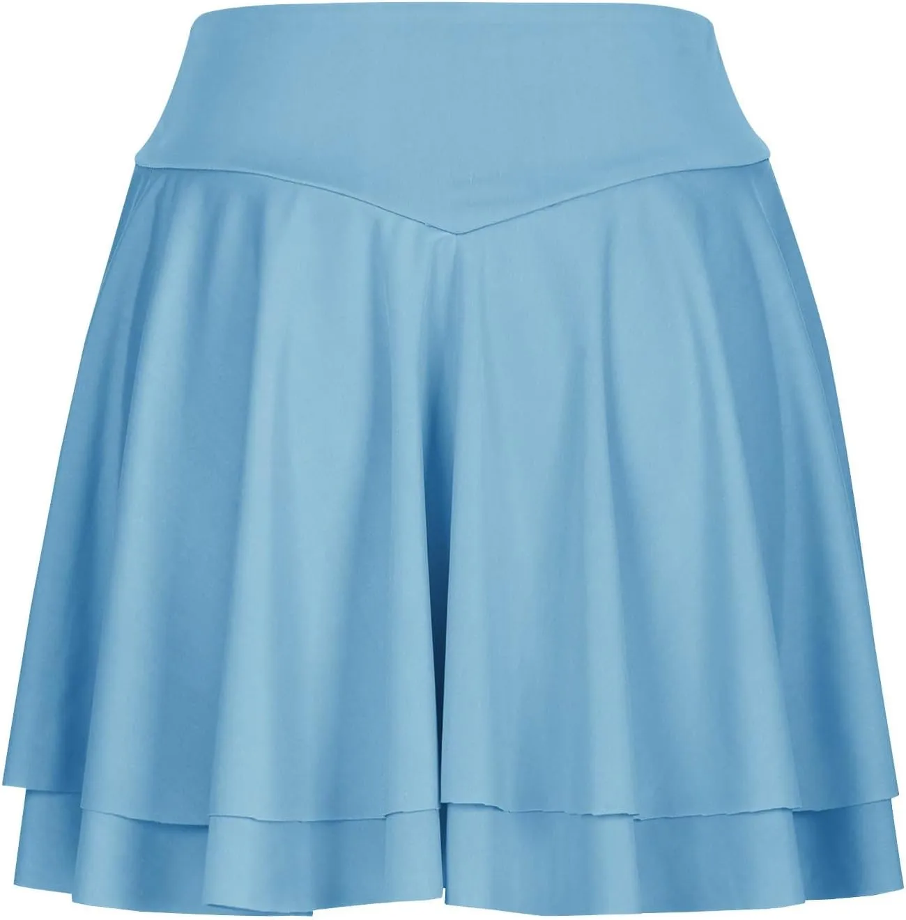 Women's Tennis Skorts Fashion Ruffle High-Waisted Skirt with Built-in Shorts Summer Solid Athletic Running Clothes