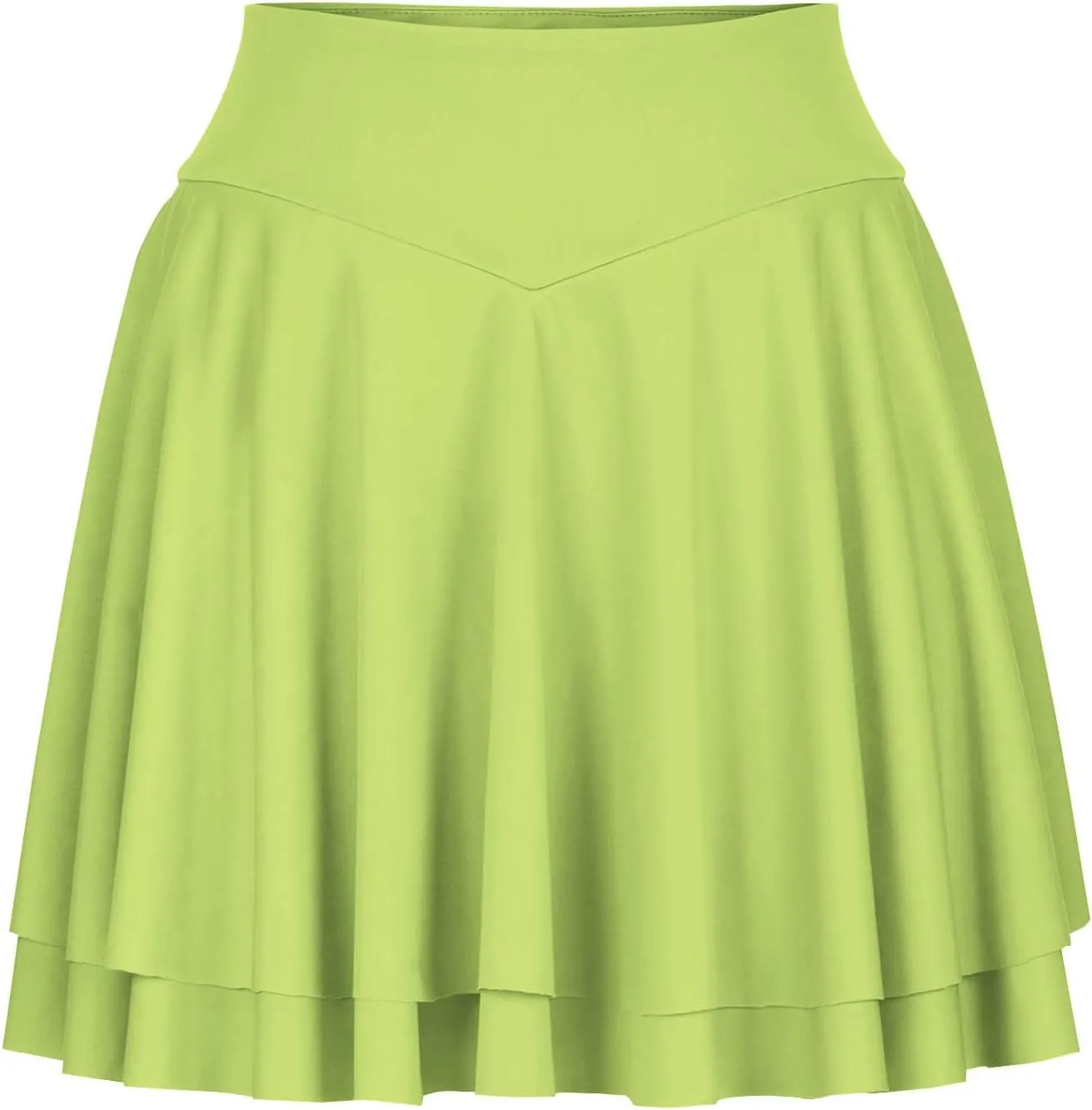 Women's Tennis Skorts Fashion Ruffle High-Waisted Skirt with Built-in Shorts Summer Solid Athletic Running Clothes