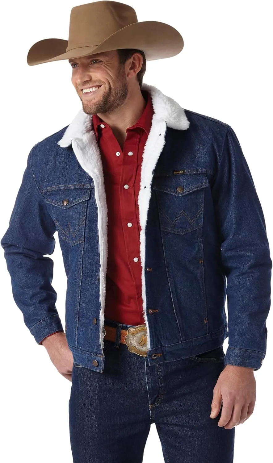 Wrangler Men's Cowboy Cut Western Lined Denim Jacket