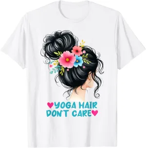 Yoga Hair Don't Care Meditation Workout Fitness Funny Gym T-Shirt