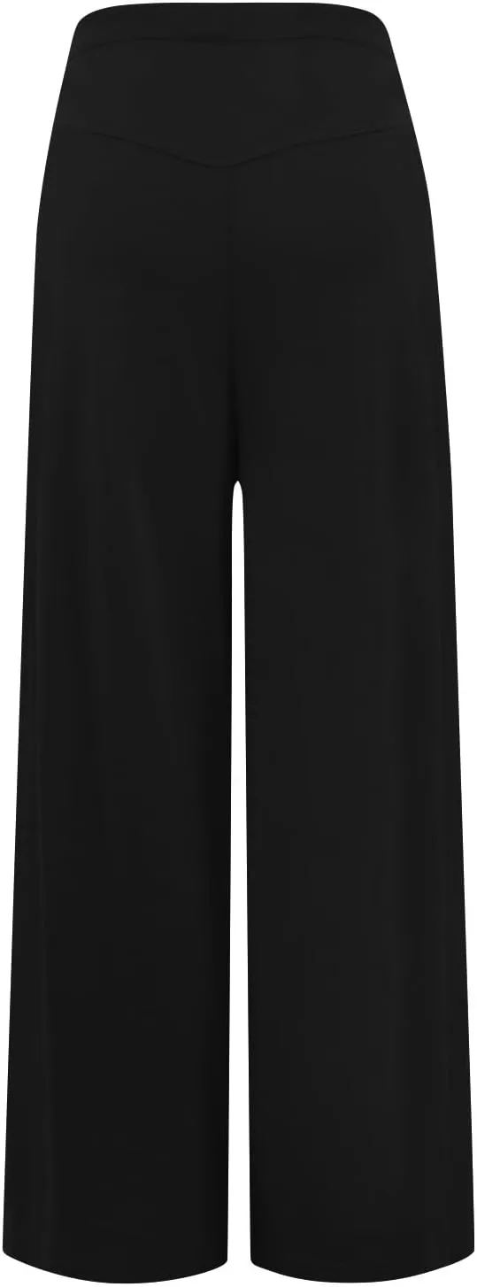 Yoga Pants Women with Pockets High Waist Wide Leg Flowy Palazzo Pants Summer Loose Fit Comfy Capri Trousers