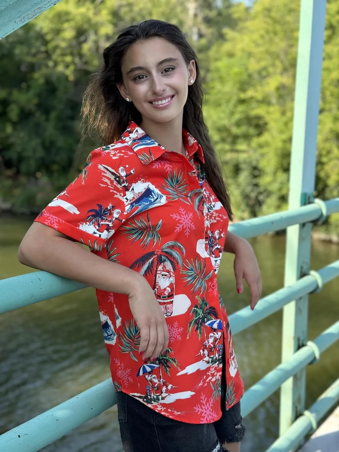 Zeagoo Womens Hawaiian Button Down Shirts Short Sleeve Casual Floral Tropical Shirt Summer Beach Shirt Cool Button Up Tops