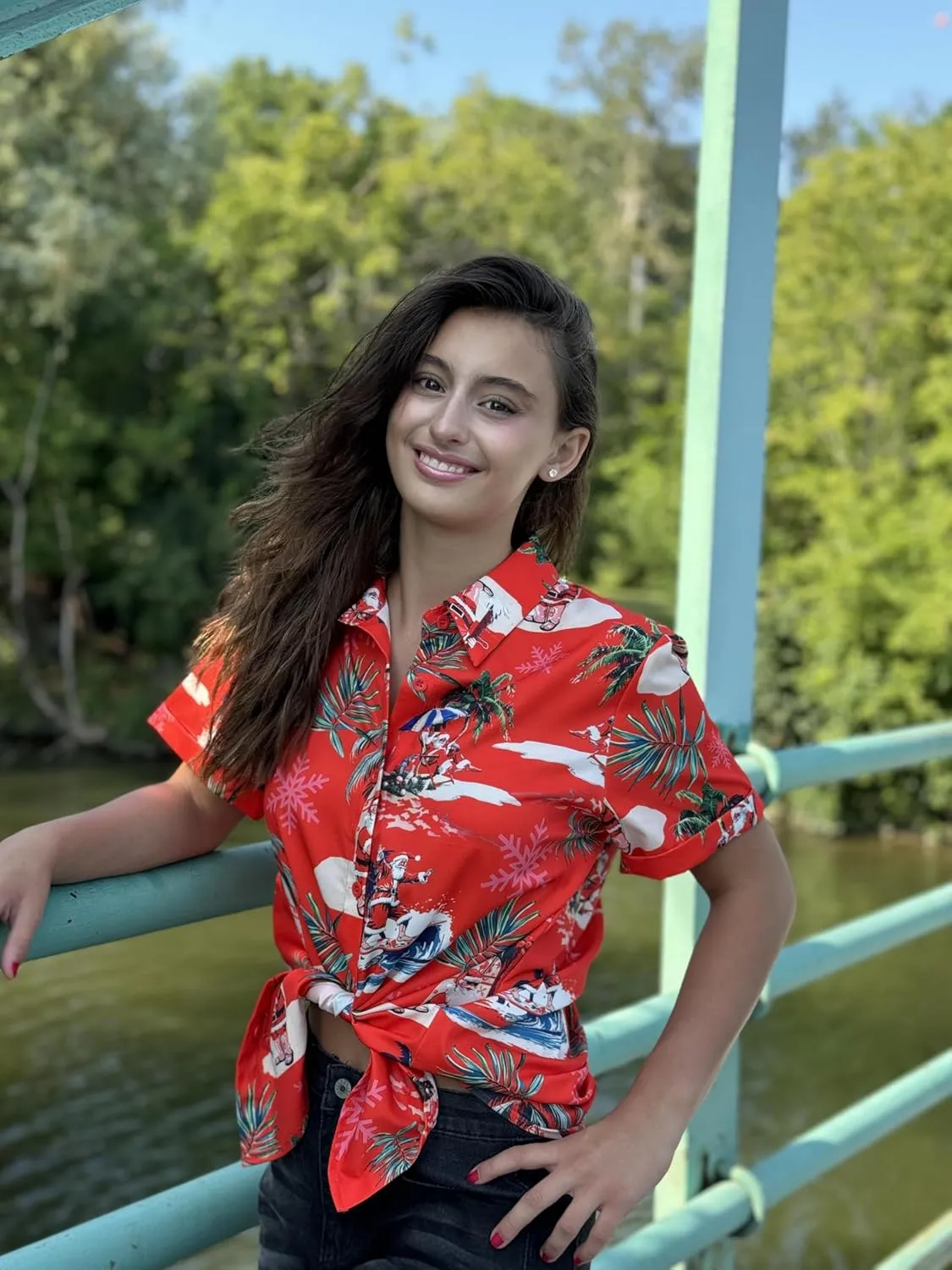 Zeagoo Womens Hawaiian Button Down Shirts Short Sleeve Casual Floral Tropical Shirt Summer Beach Shirt Cool Button Up Tops